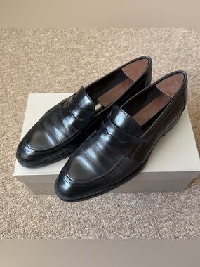 To Boot Black Leather Penny Loafers